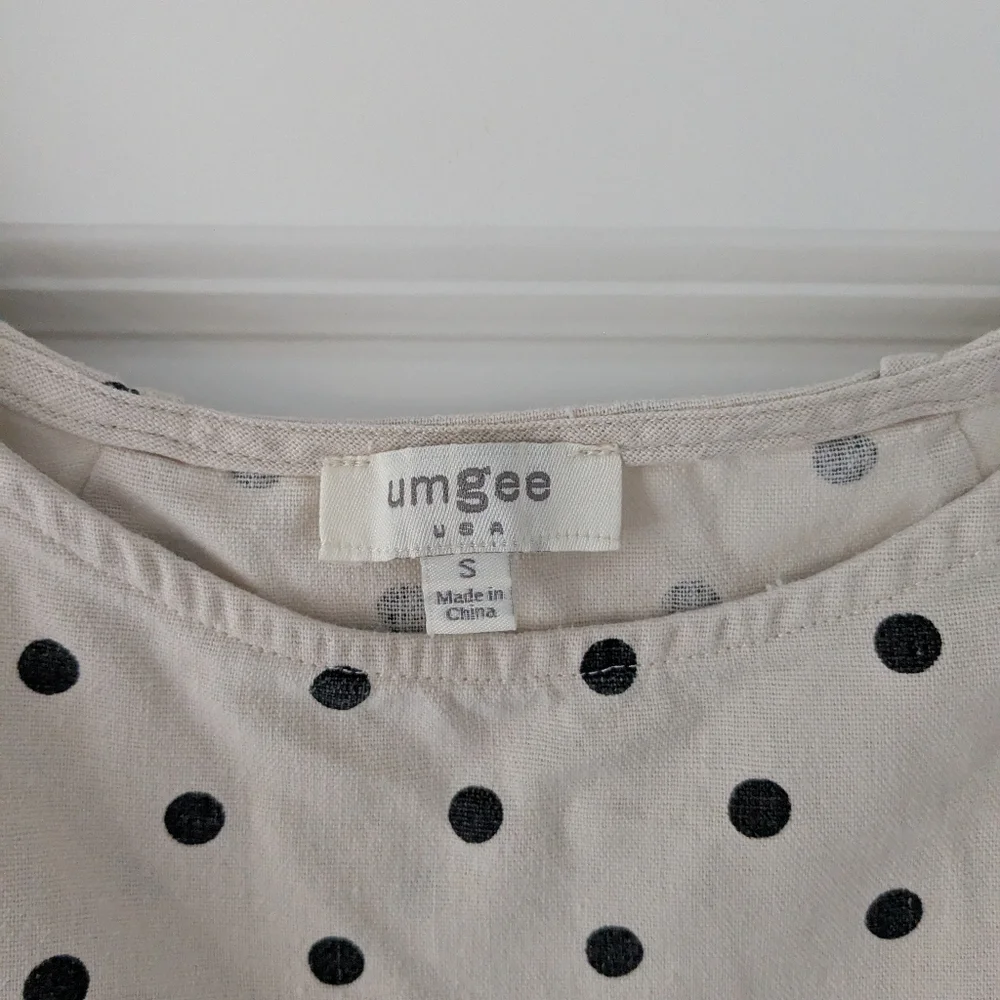 Umgee - Tunic Top  Beige w/Black Polka Dots - Picture 3 of 8
